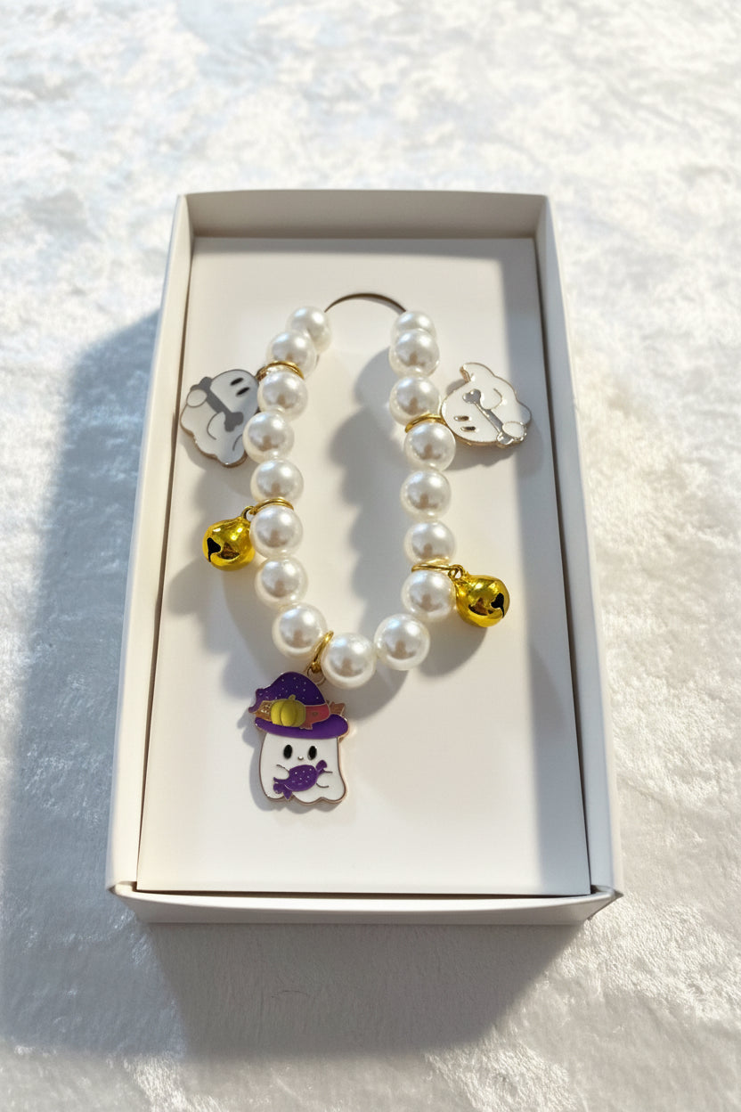 Boo pearl necklace cute ghosts small animal