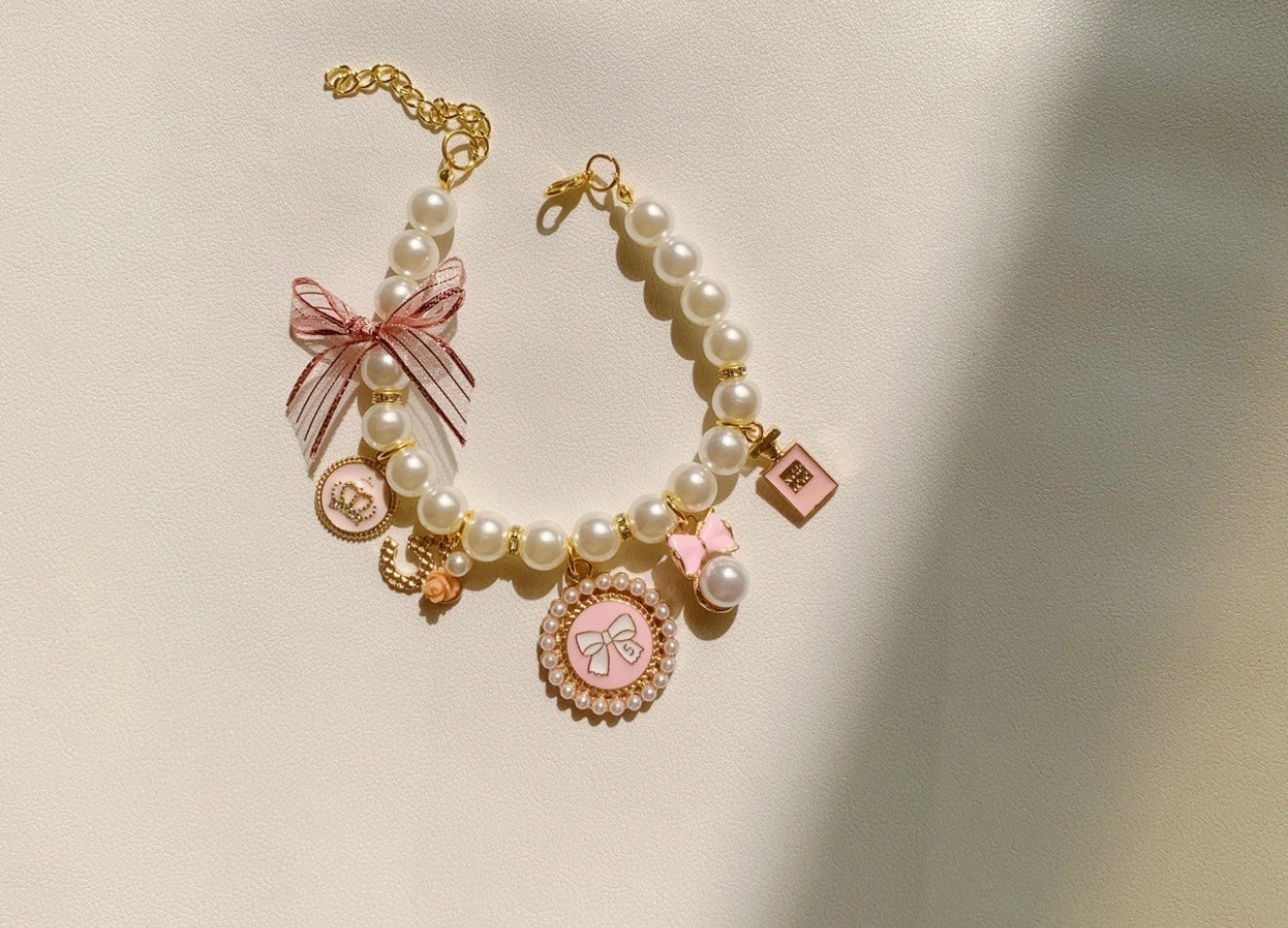 Pink pearl necklace